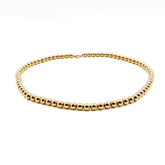 Vintage 14K Yellow Gold Filled Beaded Necklace 18 Inches - Picture 2 of 6